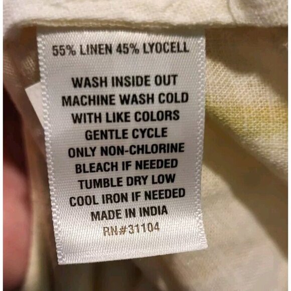 New Linen Lyocell Pink Green Watercolor 3/4 Sleeve Tunic Top The Limited Sz L - Picture 6 of 6